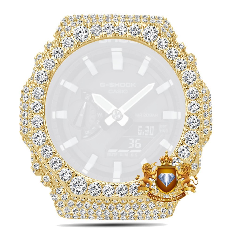 Solitaire VVS1/D 7.55 Ctw. Casio G-Shock GA2100 Custom Watch Bezel Cover Case