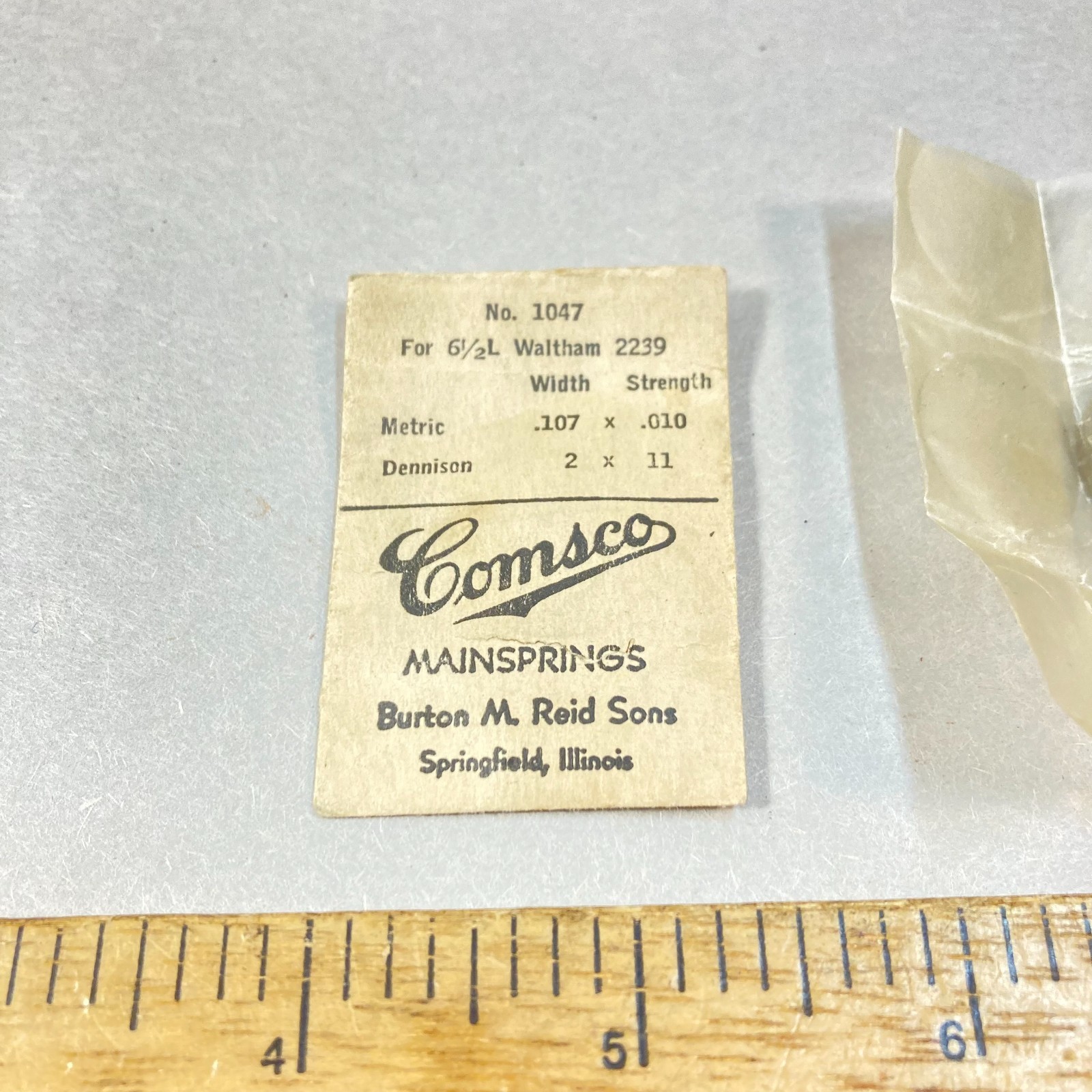 Vintage Comsco Mainspring for Waltham 2239 #1047 Watch Repair USA