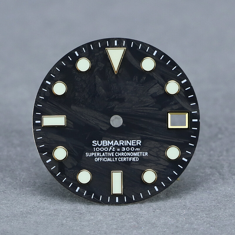 28.5mm carbon fiber dial MOD SUB for NH35 NH36 7S36 4R35 SKX007 BGW9 /C3 lume
