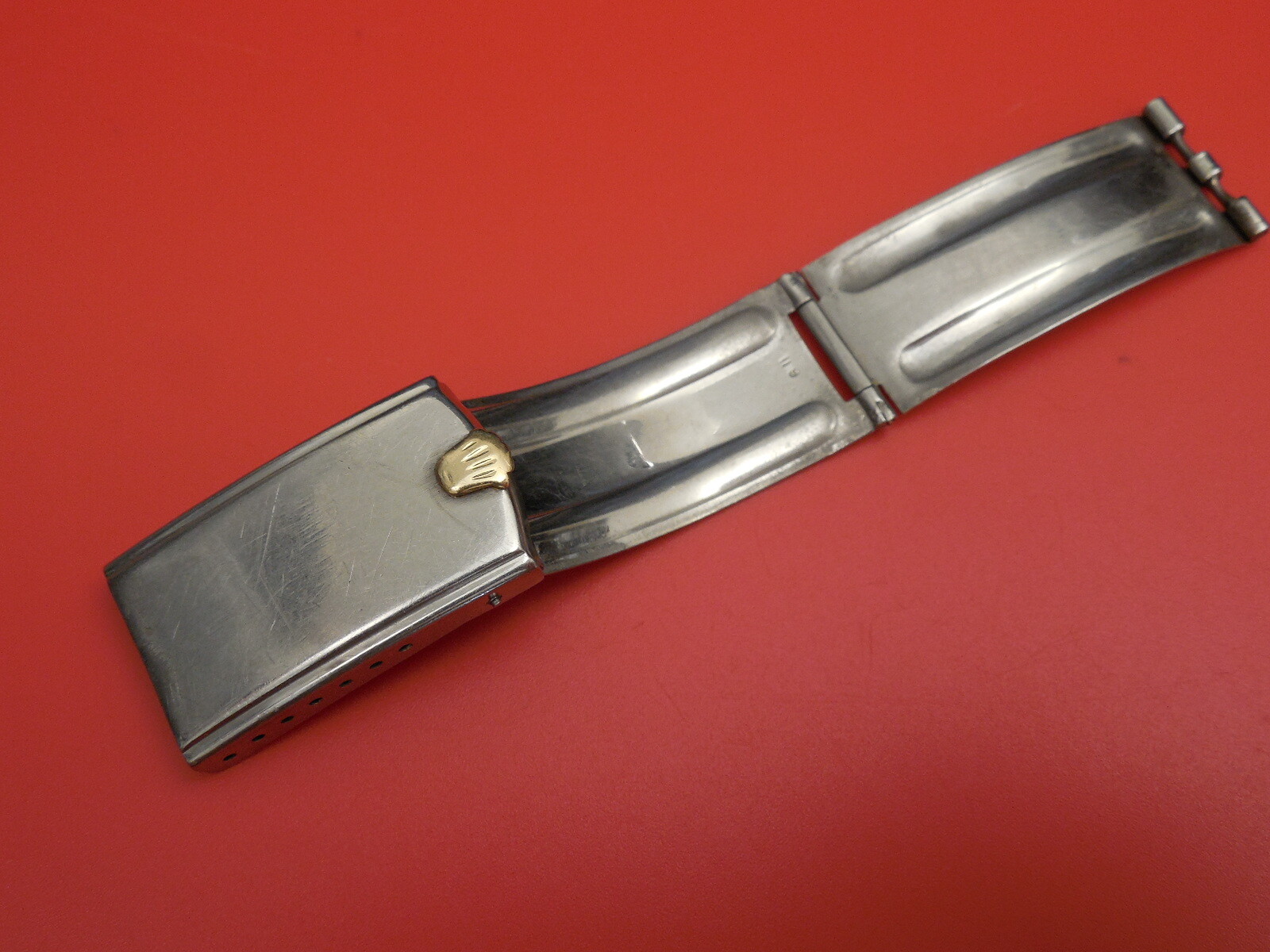 ANTIQUE ROLEX 14K / STEEL DEPLOYMENT CLASP BUCKLE FOR JUBILEE BAND BRACELET 60’S