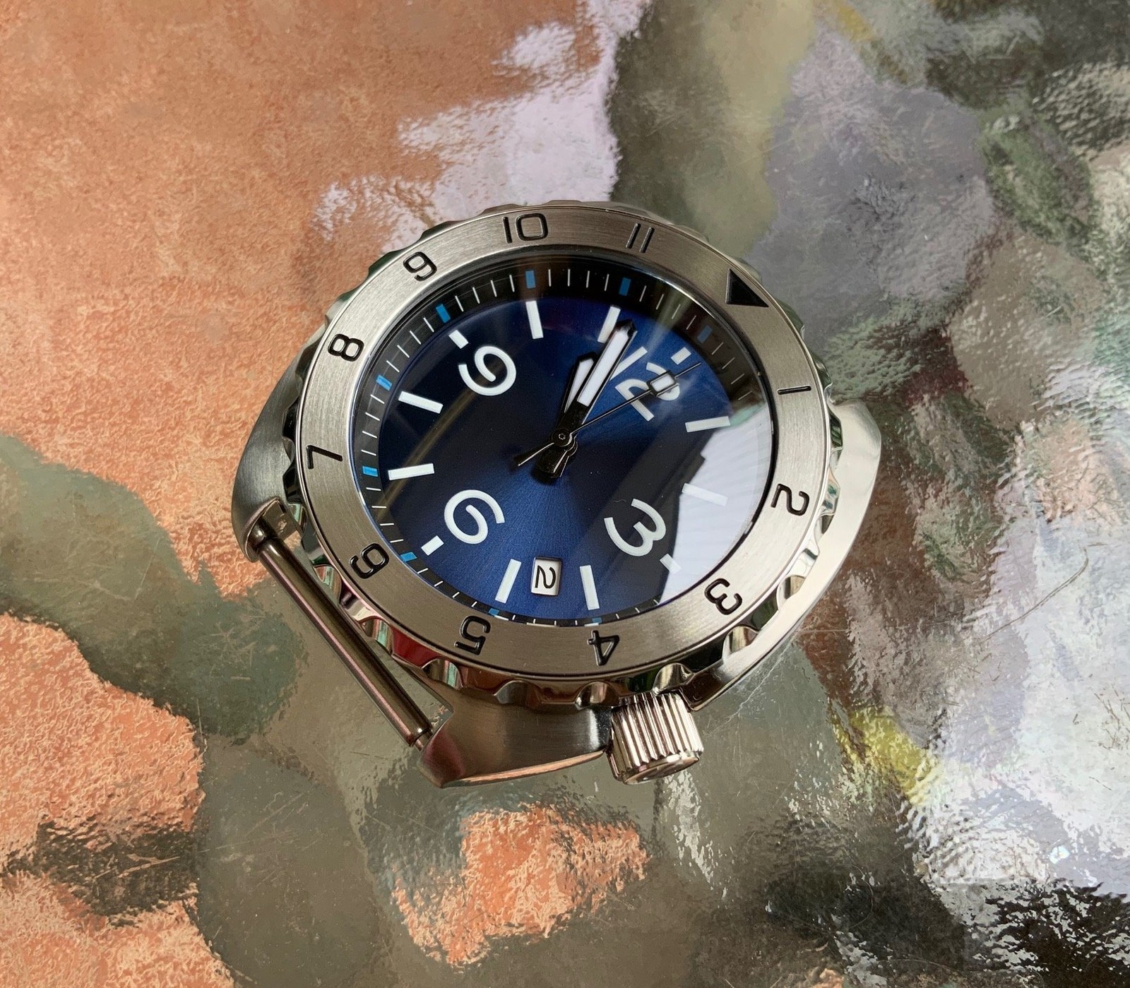 Dark Blue Sunburst Spork Watch Dial – 28.5mm – CT802