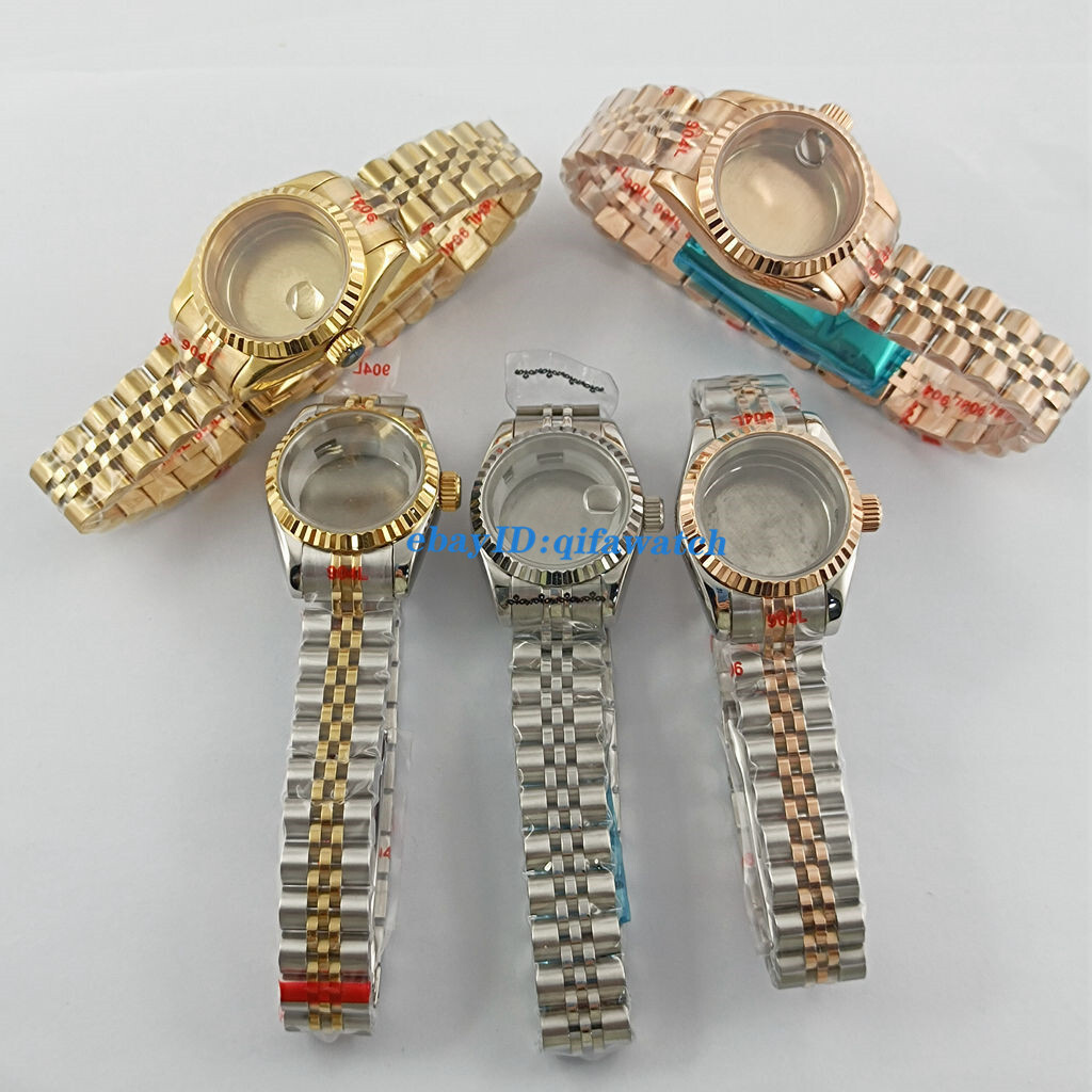 26mm Silver Gold Watch Case Sapphire Glass Fit NH05 NH06 Movement Accessories