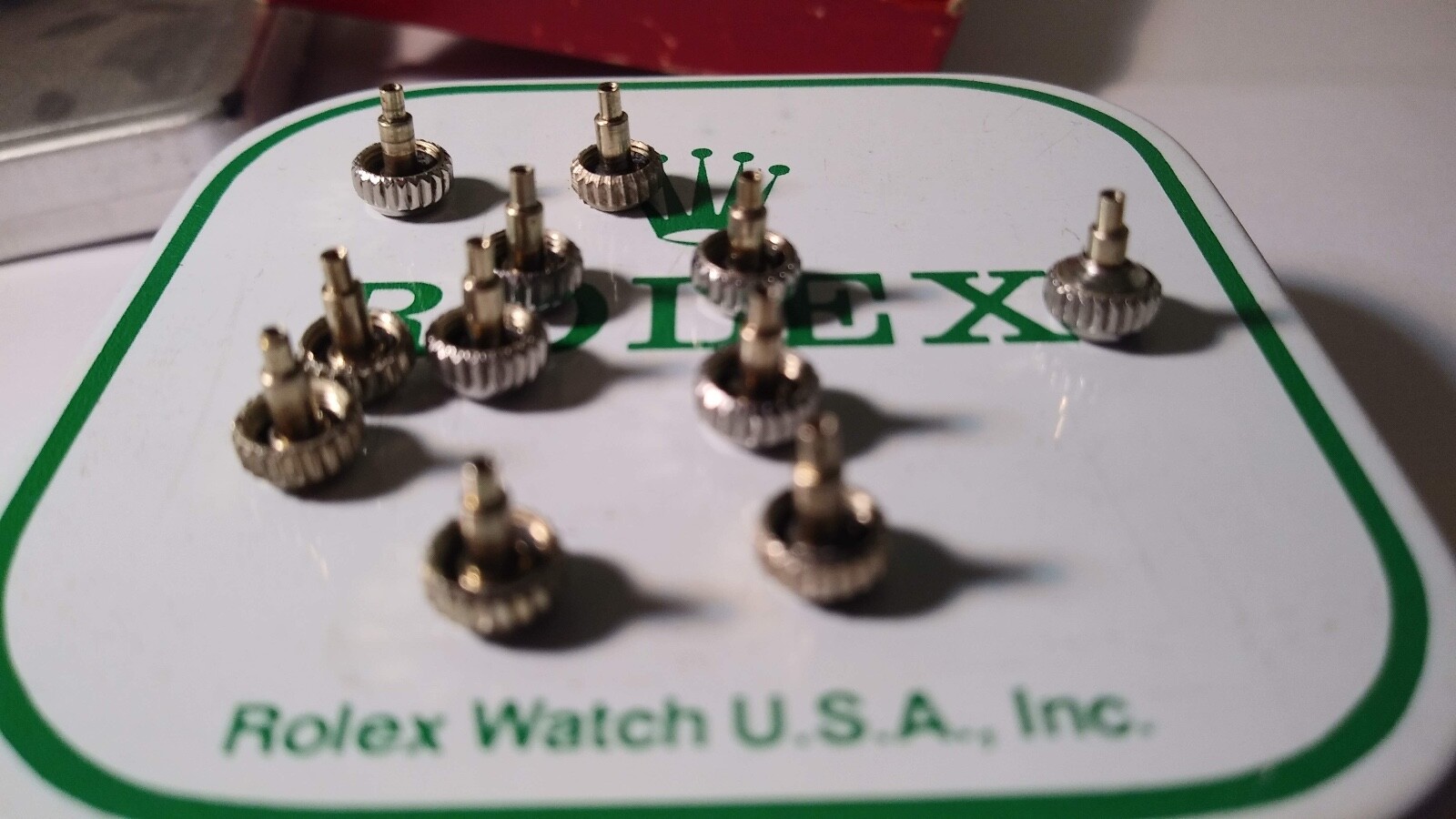 Rolex crown S/S USED/Damaged 4.9mm-5.3mm tested with stem, 1 per order