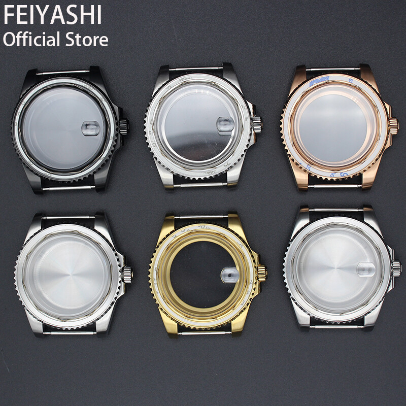Silver 40mm Watch Case For NH35/36 Eta2824 8215 Movement Exhibition Bottom Cover