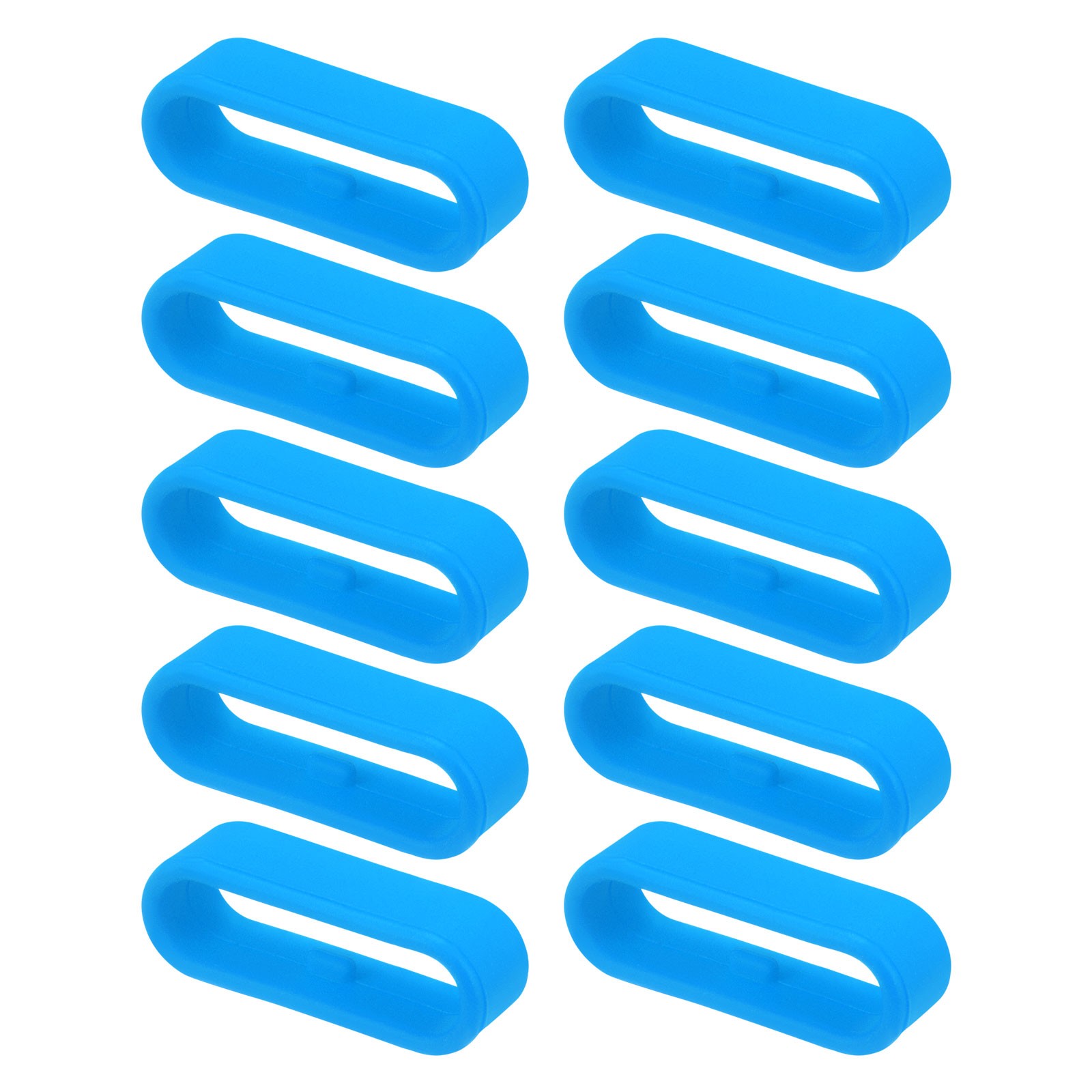 Uxcell 10Pcs Watch Band Strap Loops Silicone Replacement Fastener Rings for 22mm