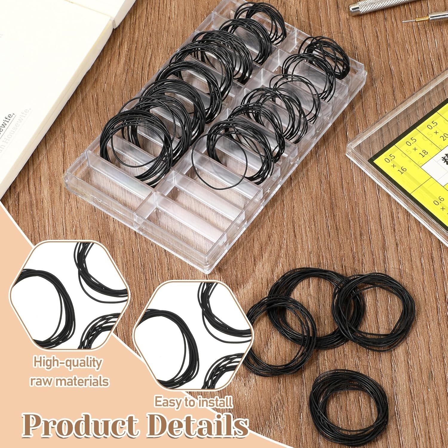 180-Pcs Waterproof Watch Gasket O-Ring Assortment, Rubber Sealing Rings Kit