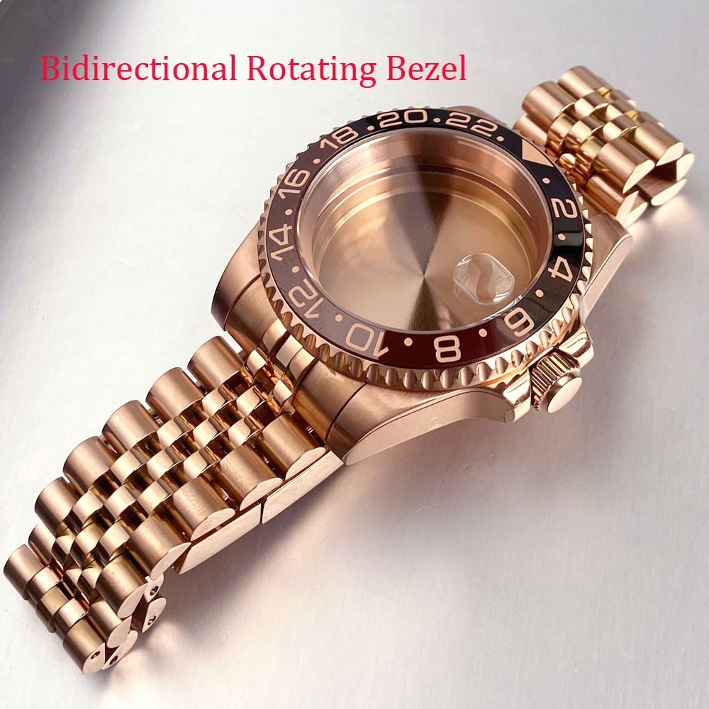 New 40mm Bidirectional Rotation Watch Case Sapphire Glass 20ATM Fit NH35 ETA2824