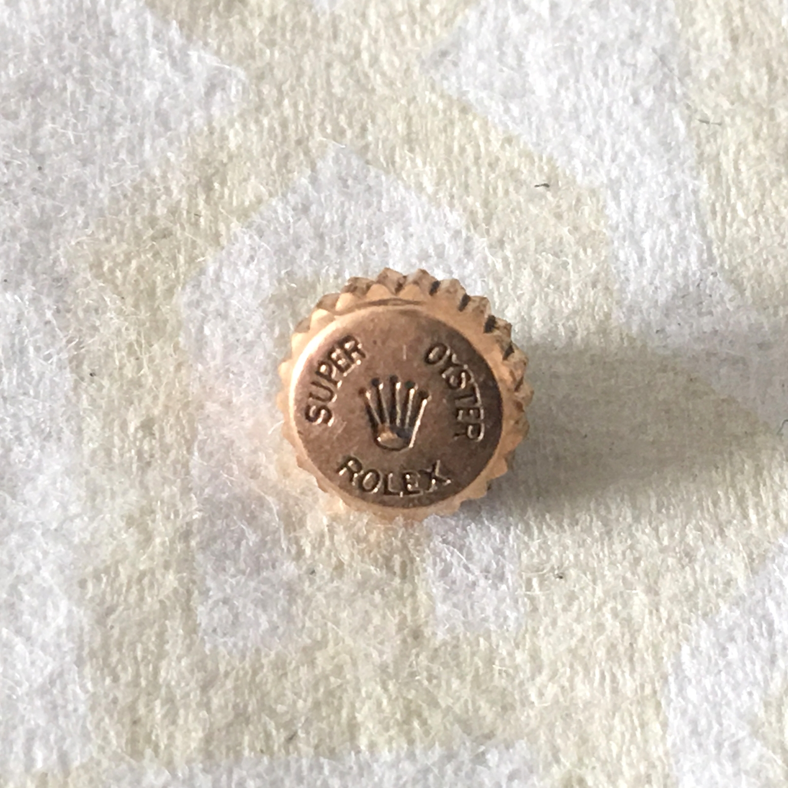 ROLEX SUPER OYSTER 18K ROSE GOLD VINTAGE CROWN 100% GENUINE OVETTONE 6084 #W1140