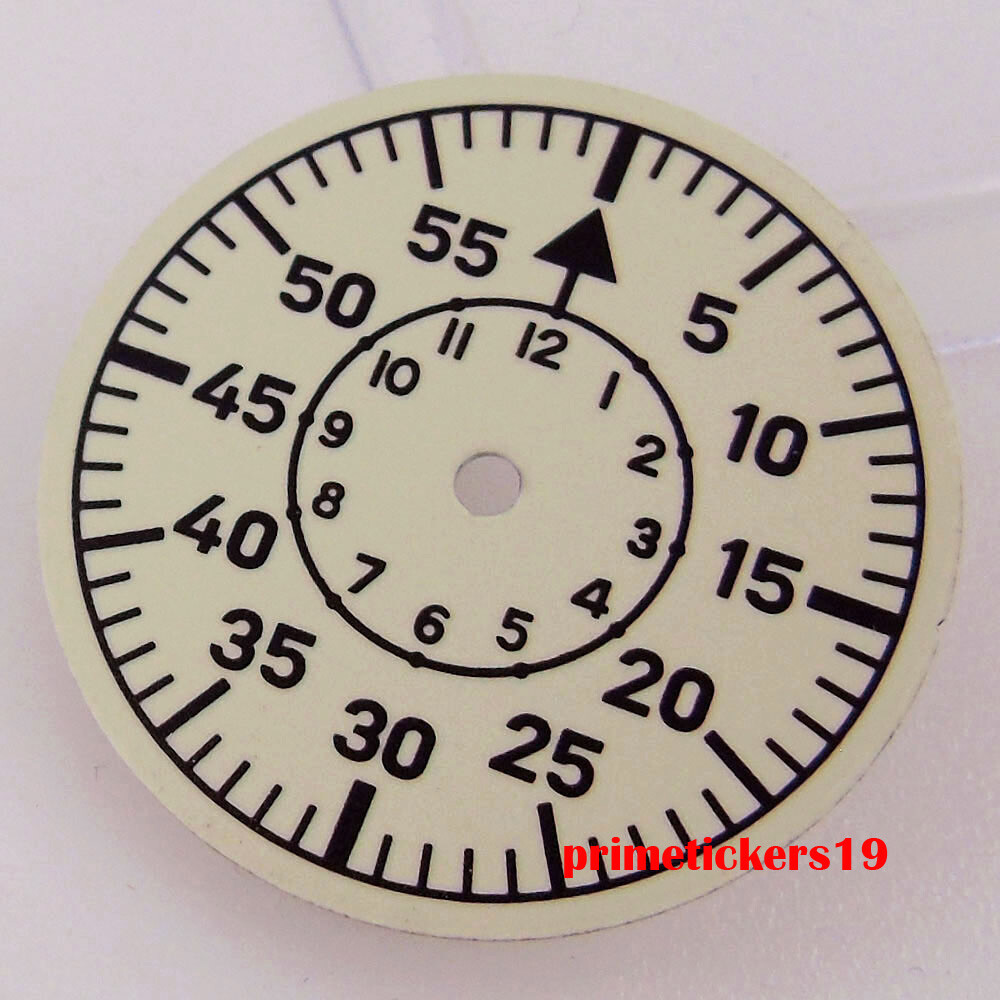 29mm Creamy Watch Dial Hands Full Green Luminous Fit NH35 NH36 ETA2824 PT5000