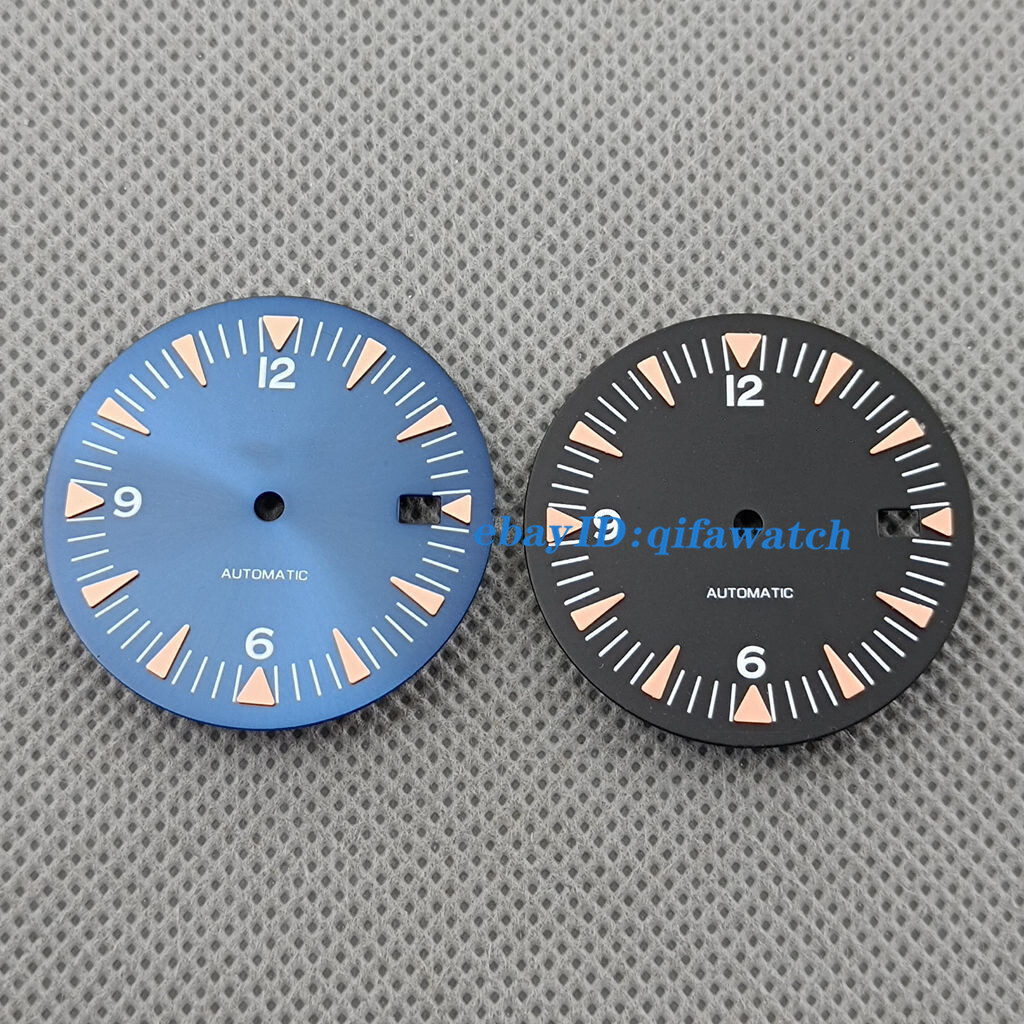 32mm Luminous black blue green Watch Dial date Fit NH35 NH35A automatic Movement