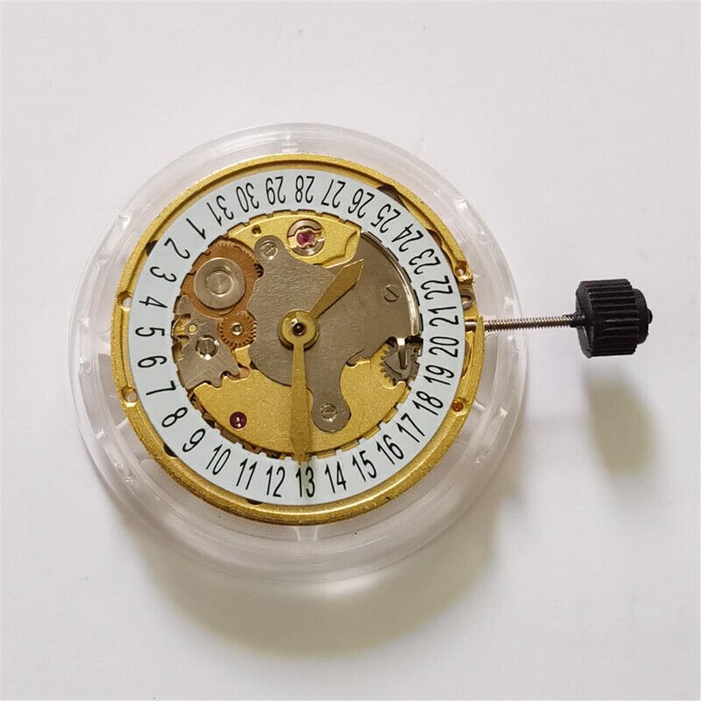 Gold 3 hands Single Calendar Automatic Mechanical Movement Replacement For 2824