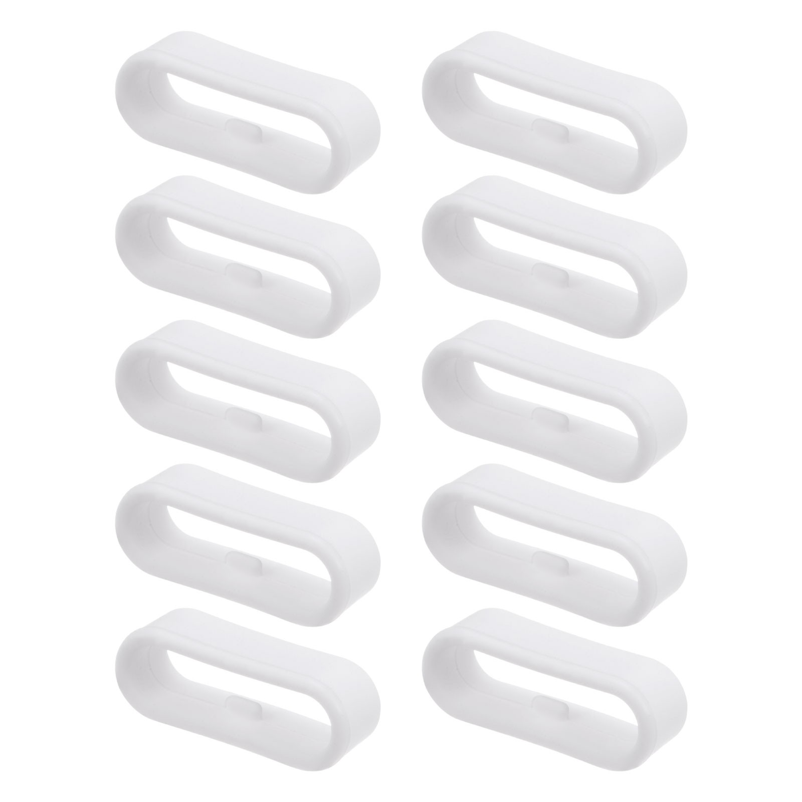 10Pcs Watch Band Strap Loops Silicone Fastener Rings for 20mm Band White