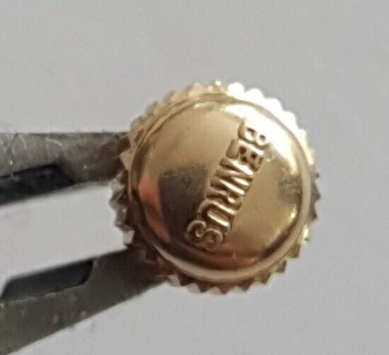 Benrus Water Resistant Gold Plated Crown
