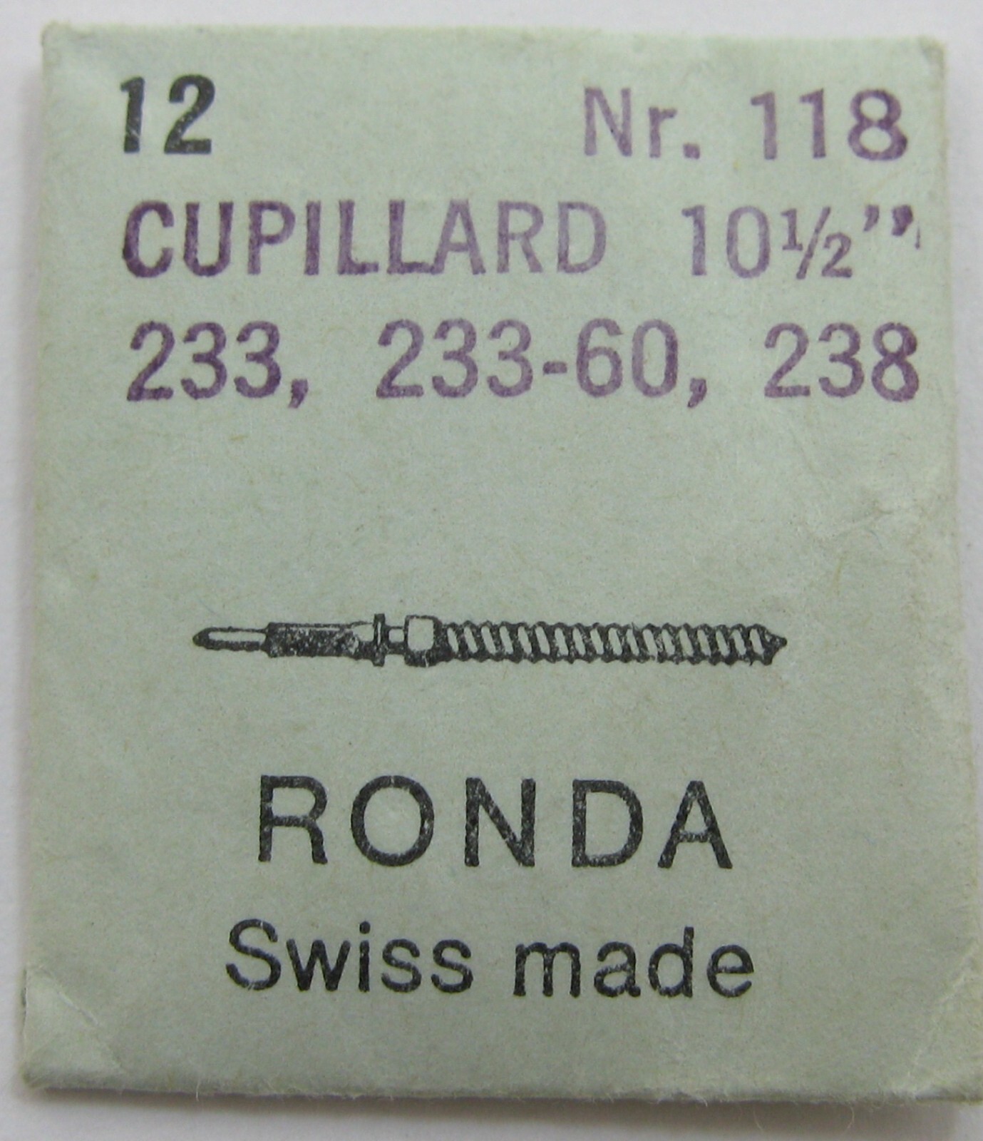 Cupillard 233 233-60 235 238 winding stem for watch part #401 x1 tap 10 or 9