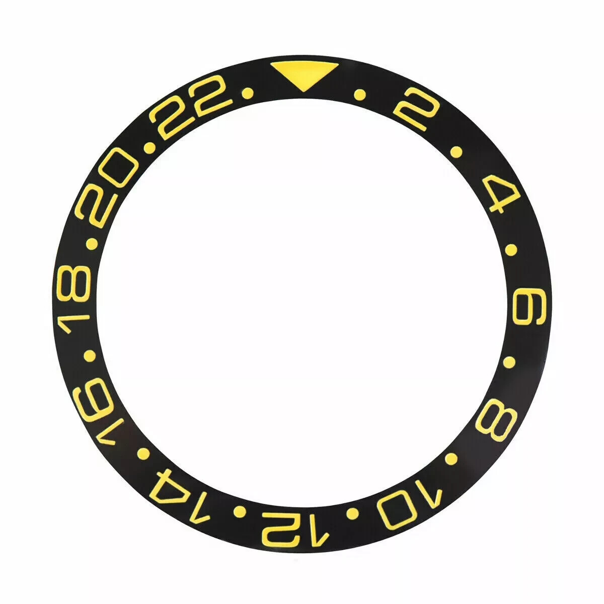 BEZEL INSERT CERAMIC FOR ROLEX GMT 16710,16713,16718 SAPPHIRE BLACK GOLD FONT