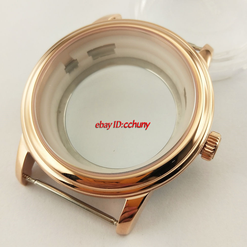 42mm Silver/Golden/Rose Gold Watch case Fit ETA 2836,Miyota 8215 8205 Movement
