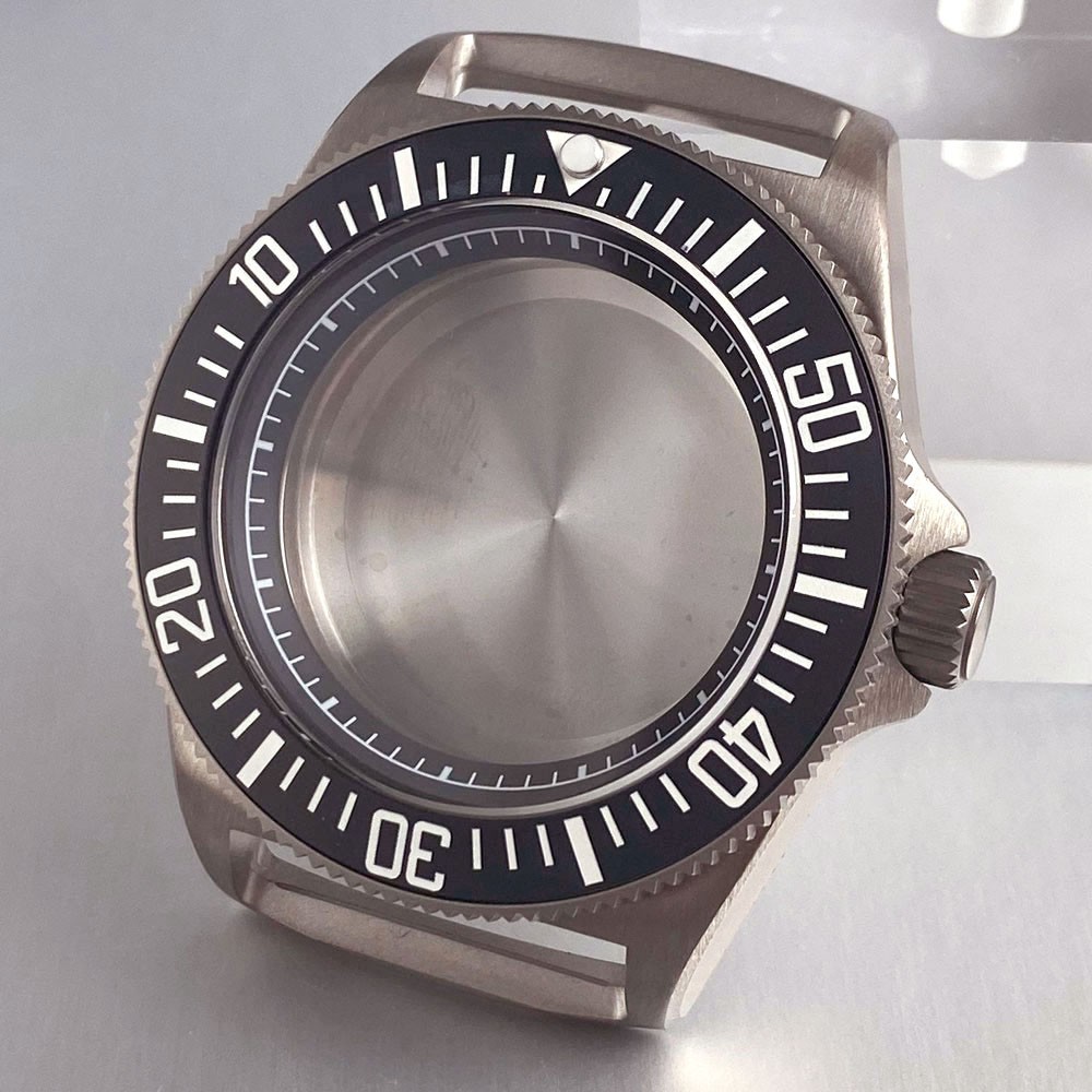 Prevent Allergy Sapphire Glass 42MM Titanium Watch Case fit NH35A NH36A Watch