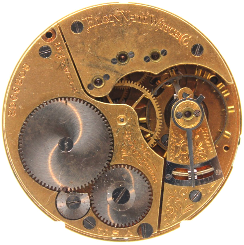 1900 ELGIN POCKET WATCH MOVEMENT 8089962 GRADE 186 16s 15j (PH)