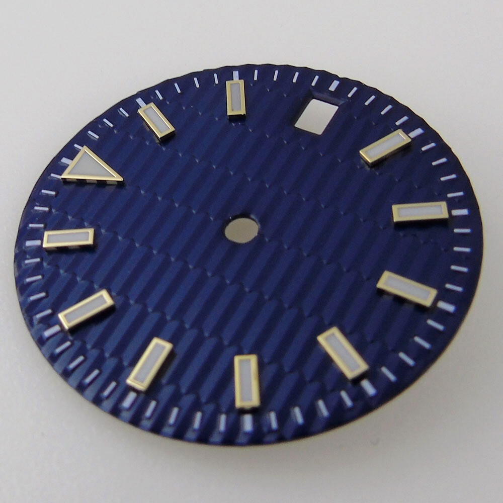 29mm Lume Watch Dial Sterile Face For NH35/NH35A Blue/Yellow/White Date Window