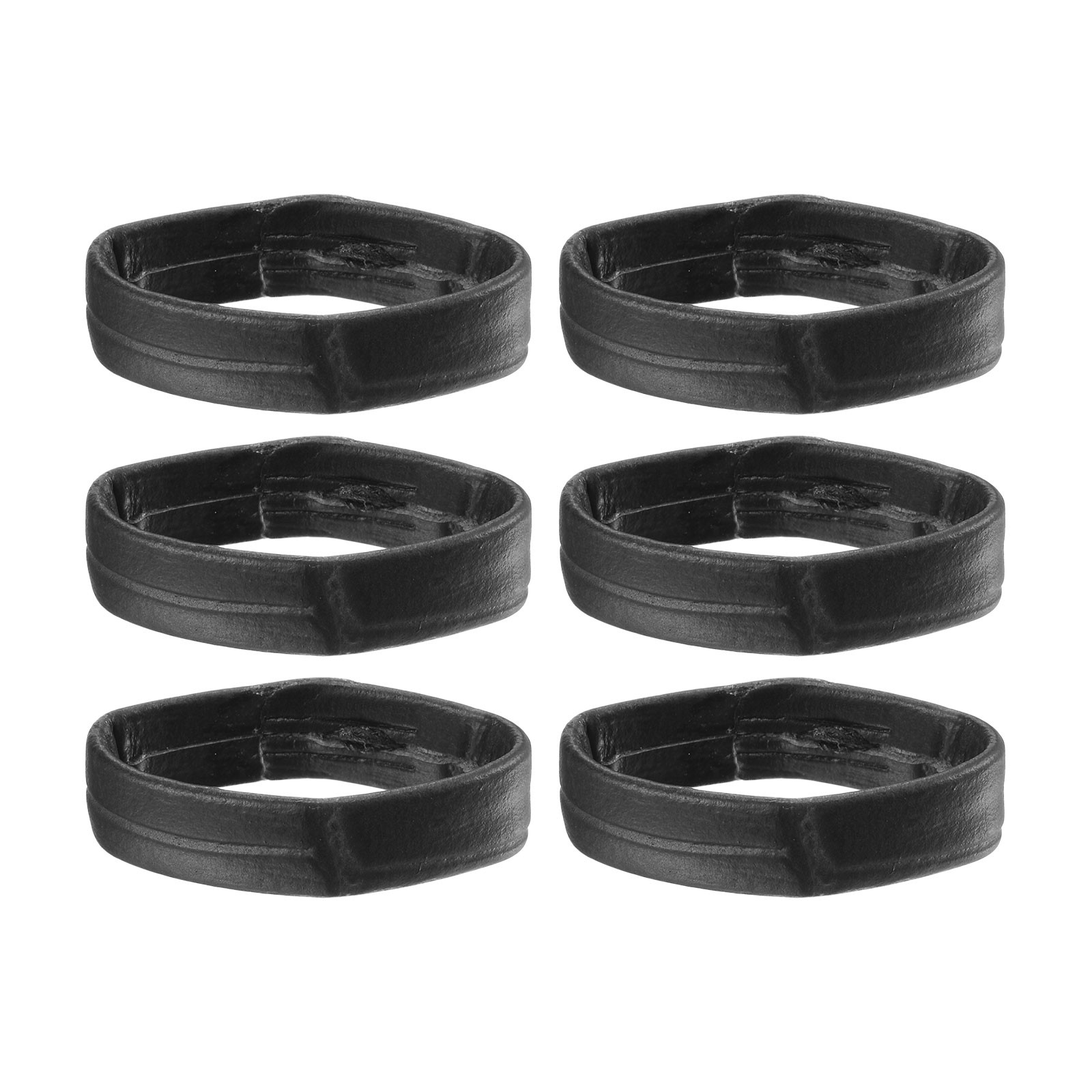6 Pcs PU Leather Loops Retaining Ring for 24mm Width Watch Band, Black