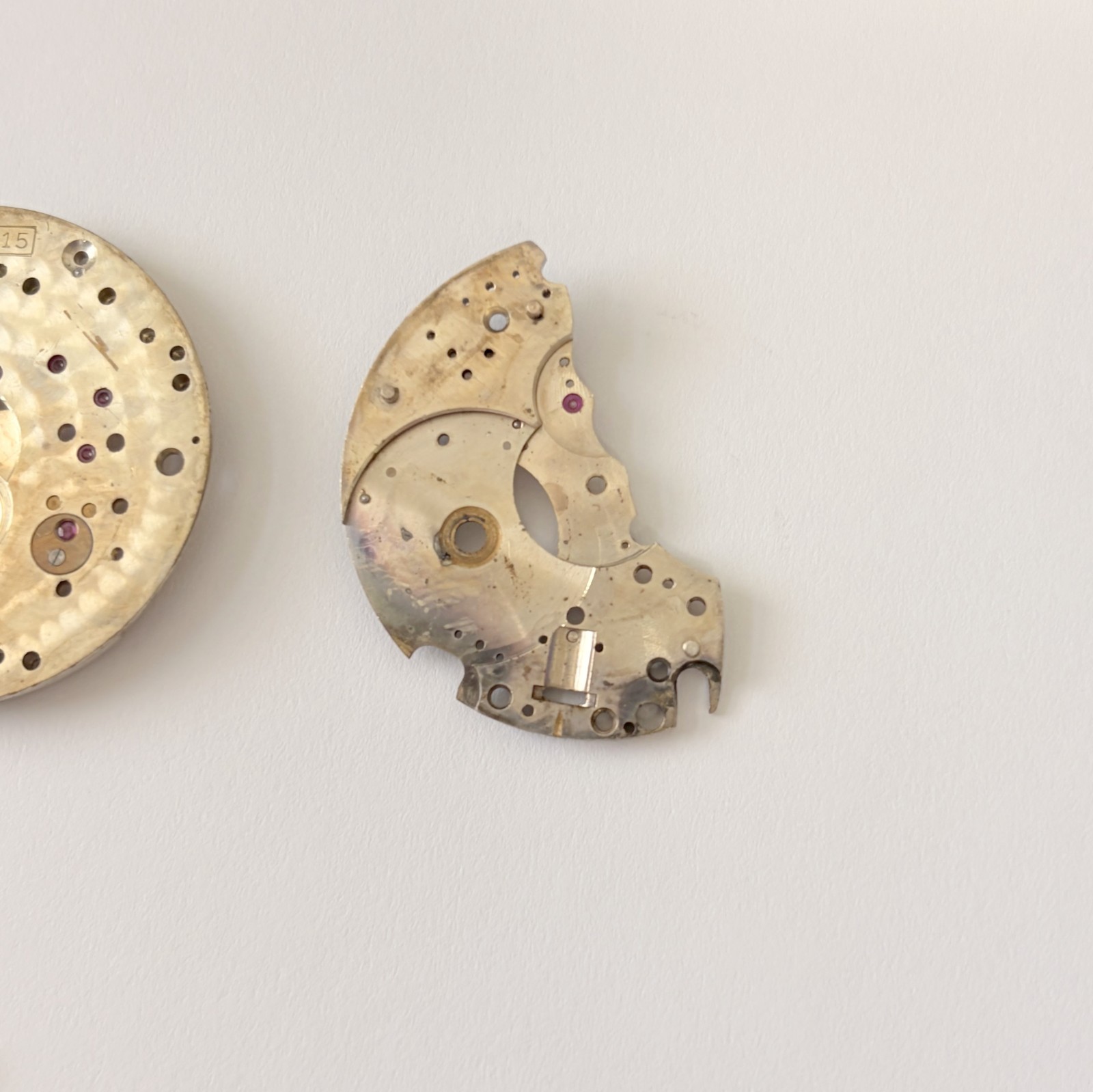 Angelus Cal 215 Chronograph Watch Movement Part Balance Fork Dial Hands Sub