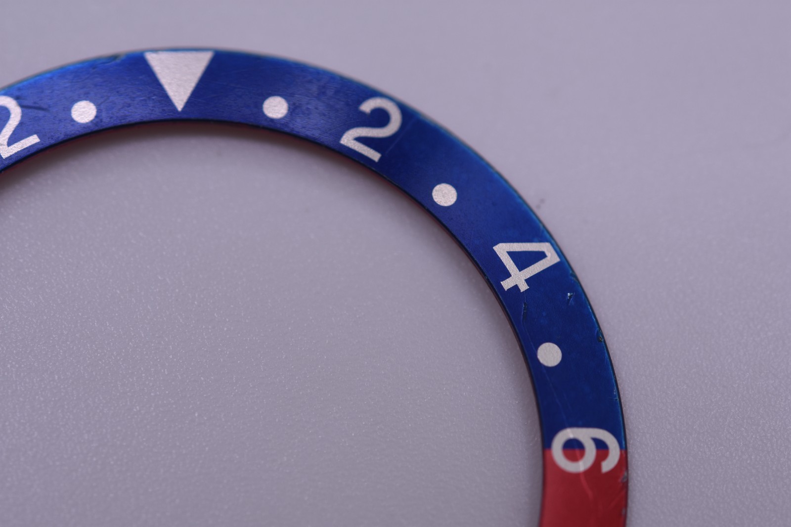 60s Vintage Rolex GMT Master Pepsi Bezel Insert Mint 1675 Red Back Genuine Faded