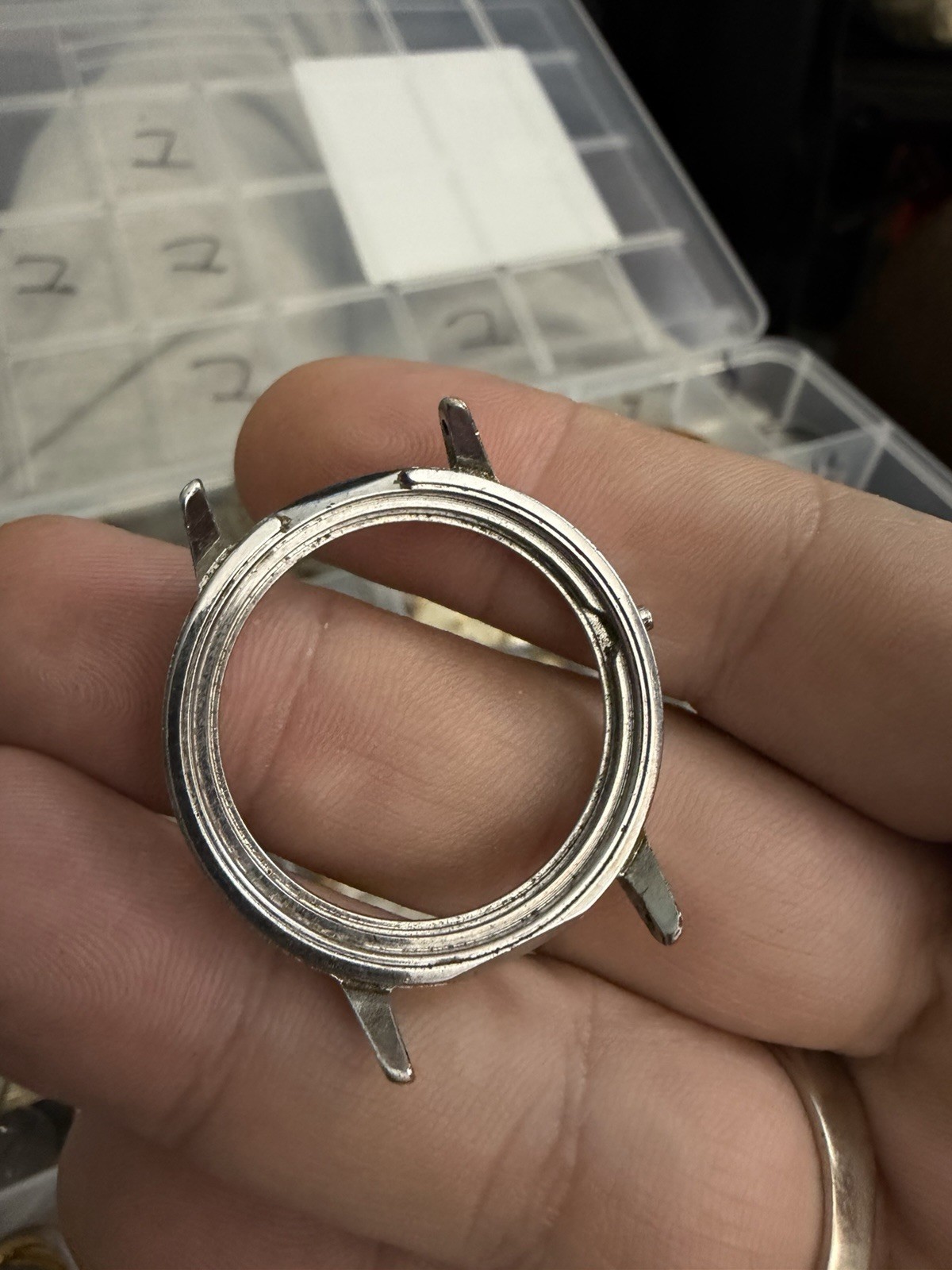 35mm Silver Toned Watch Case Only For Restoration Project 1A