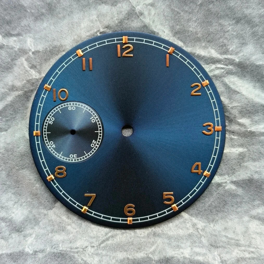 0.4mm/37mm blue dial Rose gold number for ST3600 ETA6497 movement