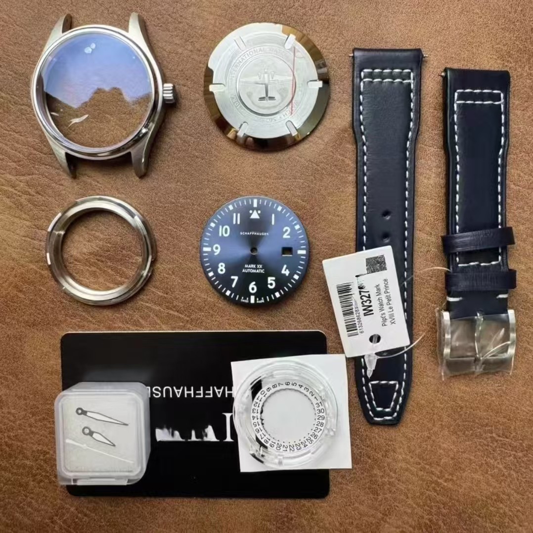 DIY Watch Part Kit for 2824 2892 Mark XX Watch Case+Dial+Hands+Leather Strap