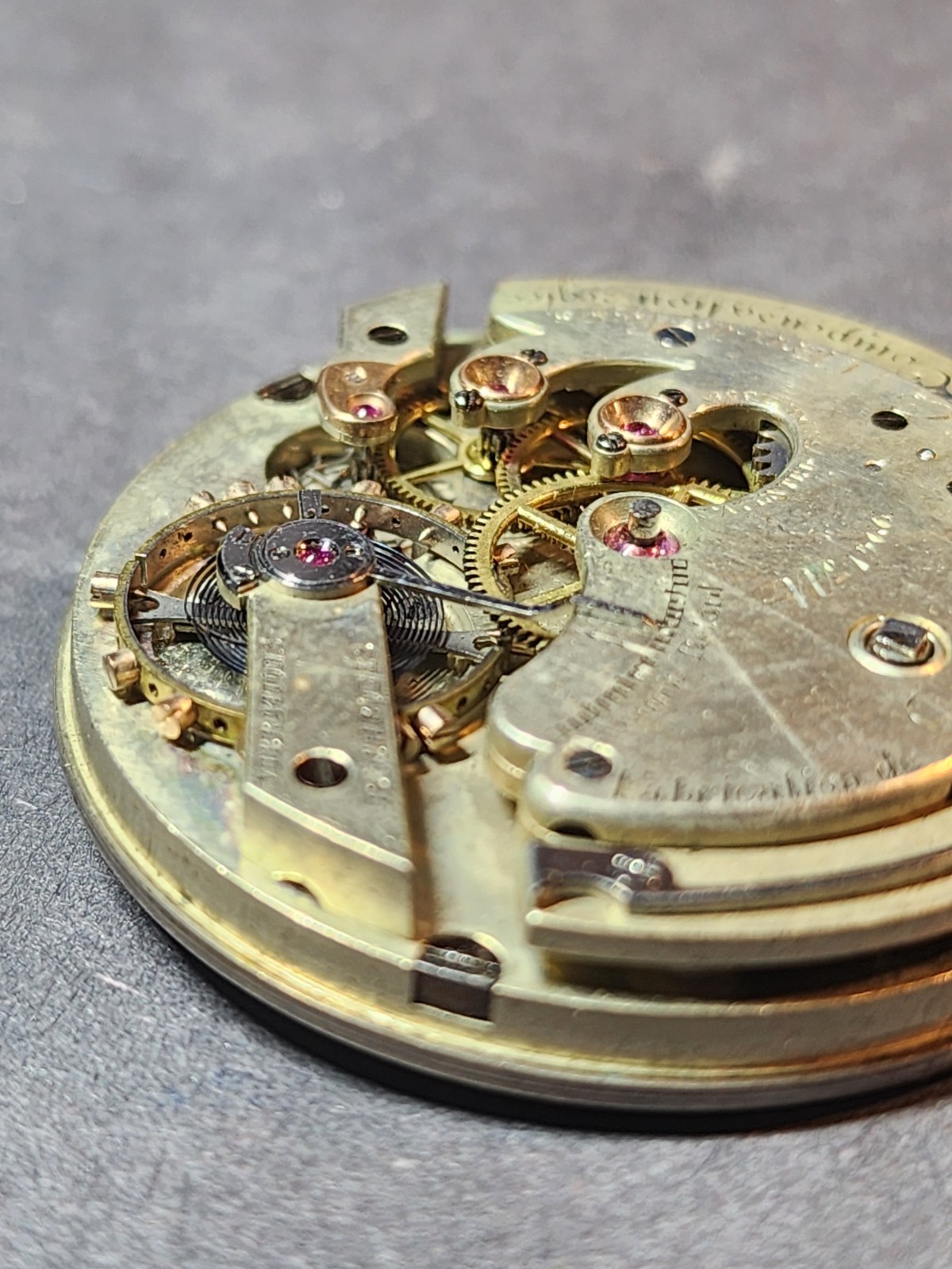 Civil War Era A. Saltzman Jacot & Co Pocket Watch Movement 39mm Nickel Duplex