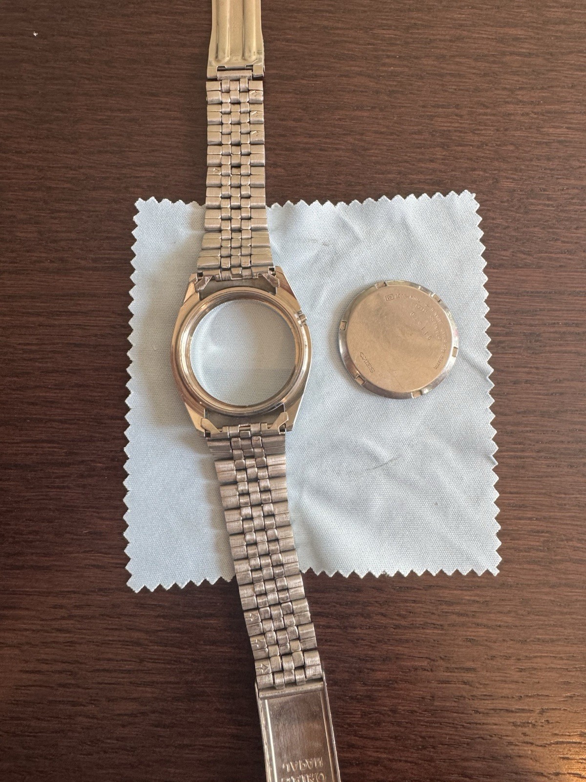 Seiko 7009-5000 Stainless Steel Silver Watch Case & Bracelet with Case Back