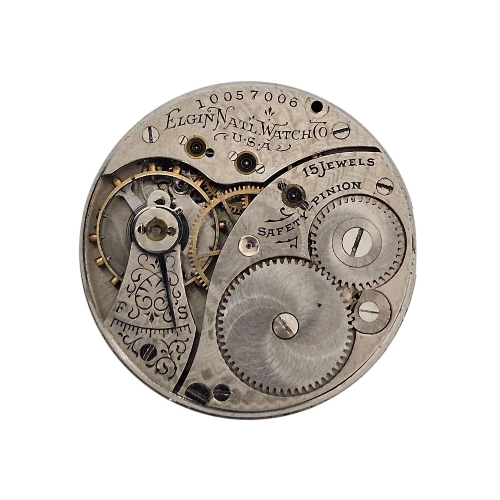 1904 Elgin Model 2 Grade 267 15J Size 0s Pocket Watch Movement For Parts/ Repair