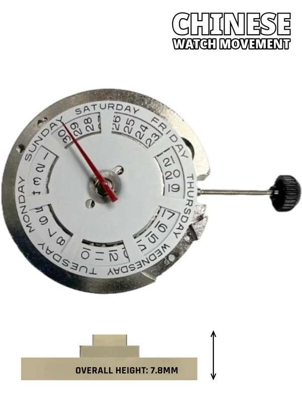 Chinese Watch Movement Automatic T16, 3 Hands with DAY/DATE