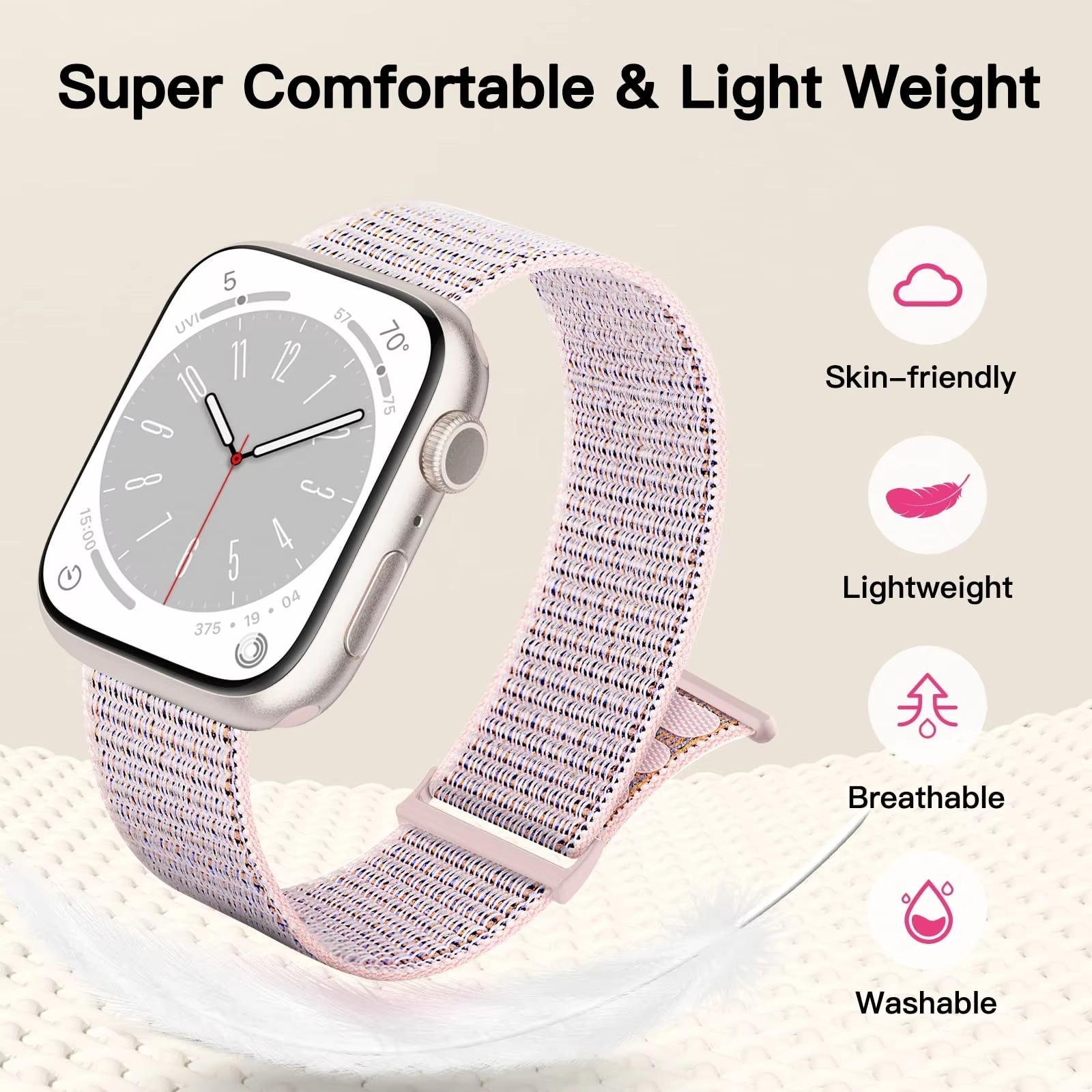 Apple Watch Nylon Sport Loop Strap Bracelet for 9 8 7 6 5 4 3 2 1 SE Watchband