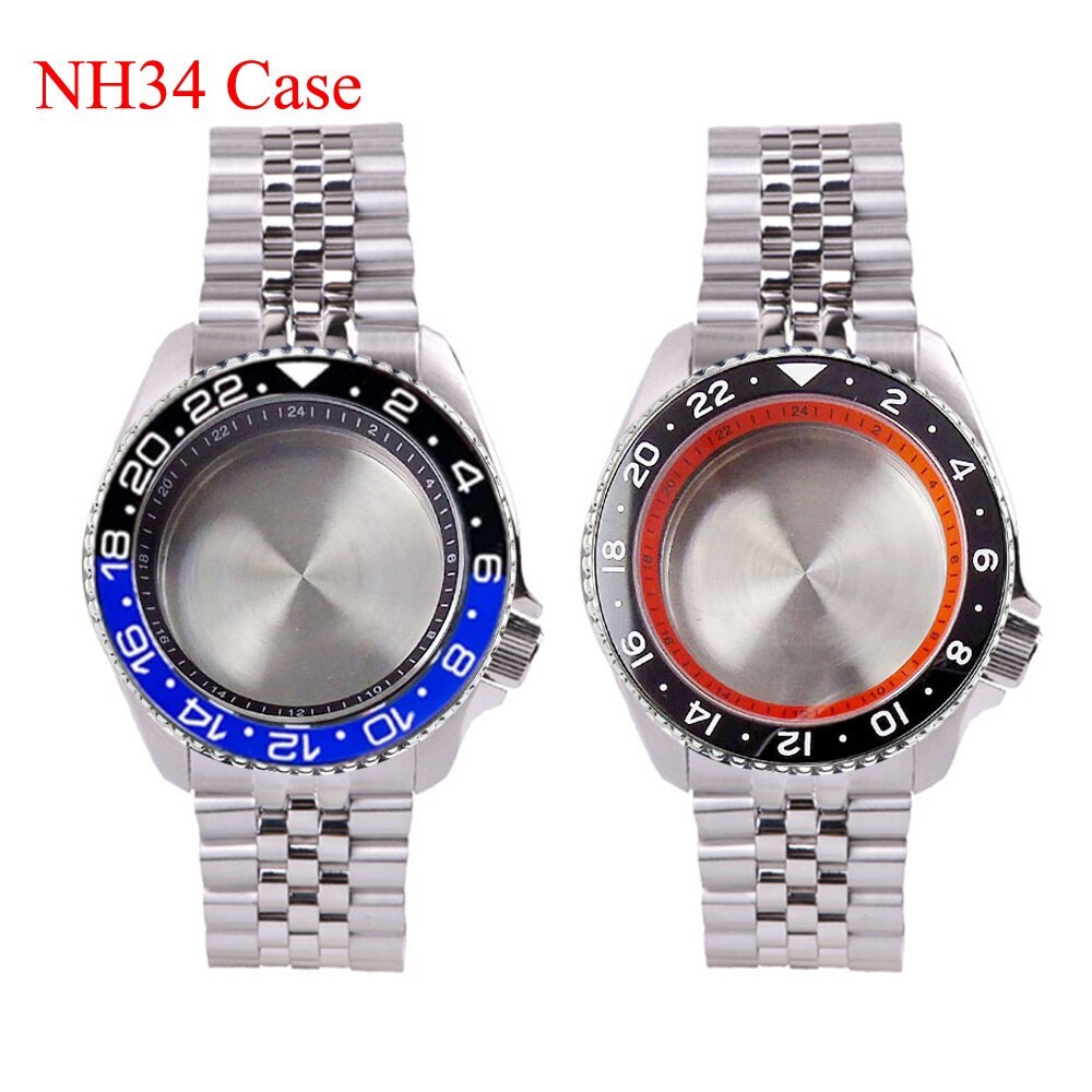 41mm Steel Diving 20Bar Watch Case Strap Sapphire 120 Clicks for NH34 GMT NH35