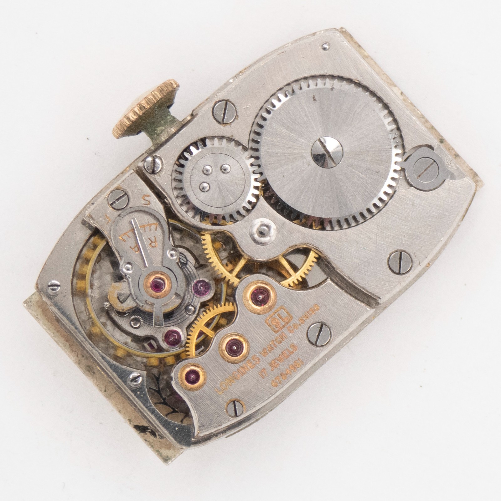 Vintage Longines Caliber 9L 17-Jewel Wristwatch Movement, Runs