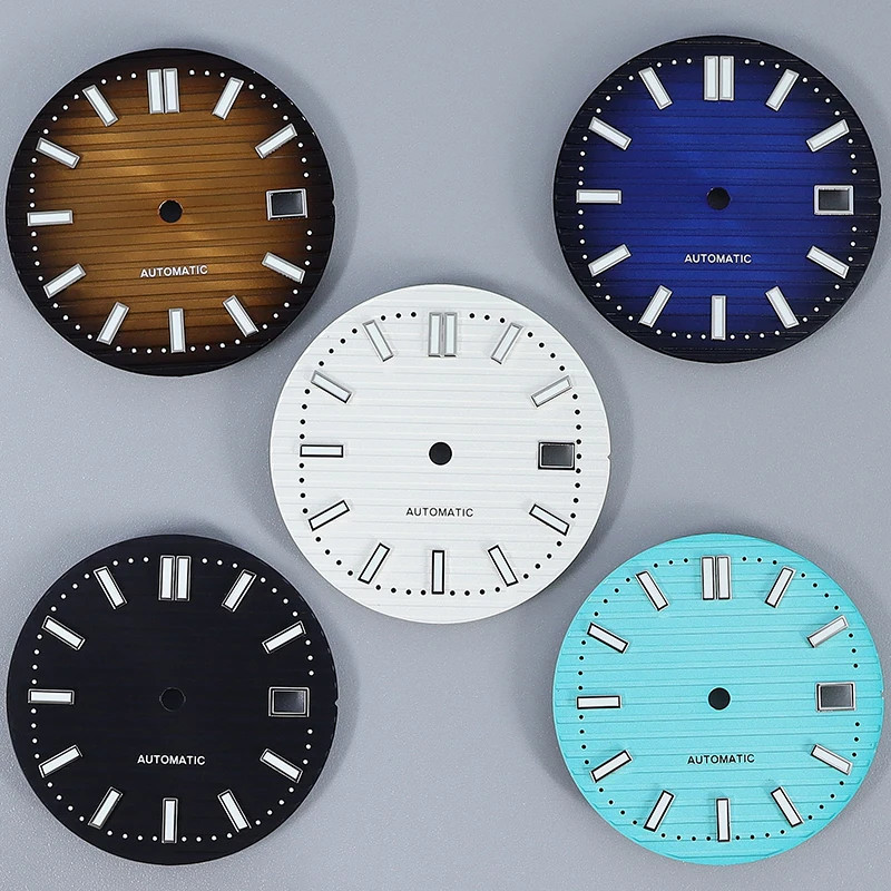 NH35 Dial 30.8Mm Modified Nautilus Dial Replacement Parts Date Frame Green C3 Lu