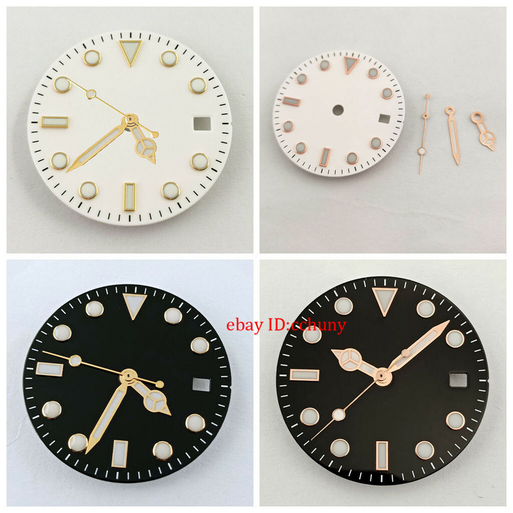 Blue Luminous 29mm sterile watch Dial with Hands fit ETA 2836 2824 Movement