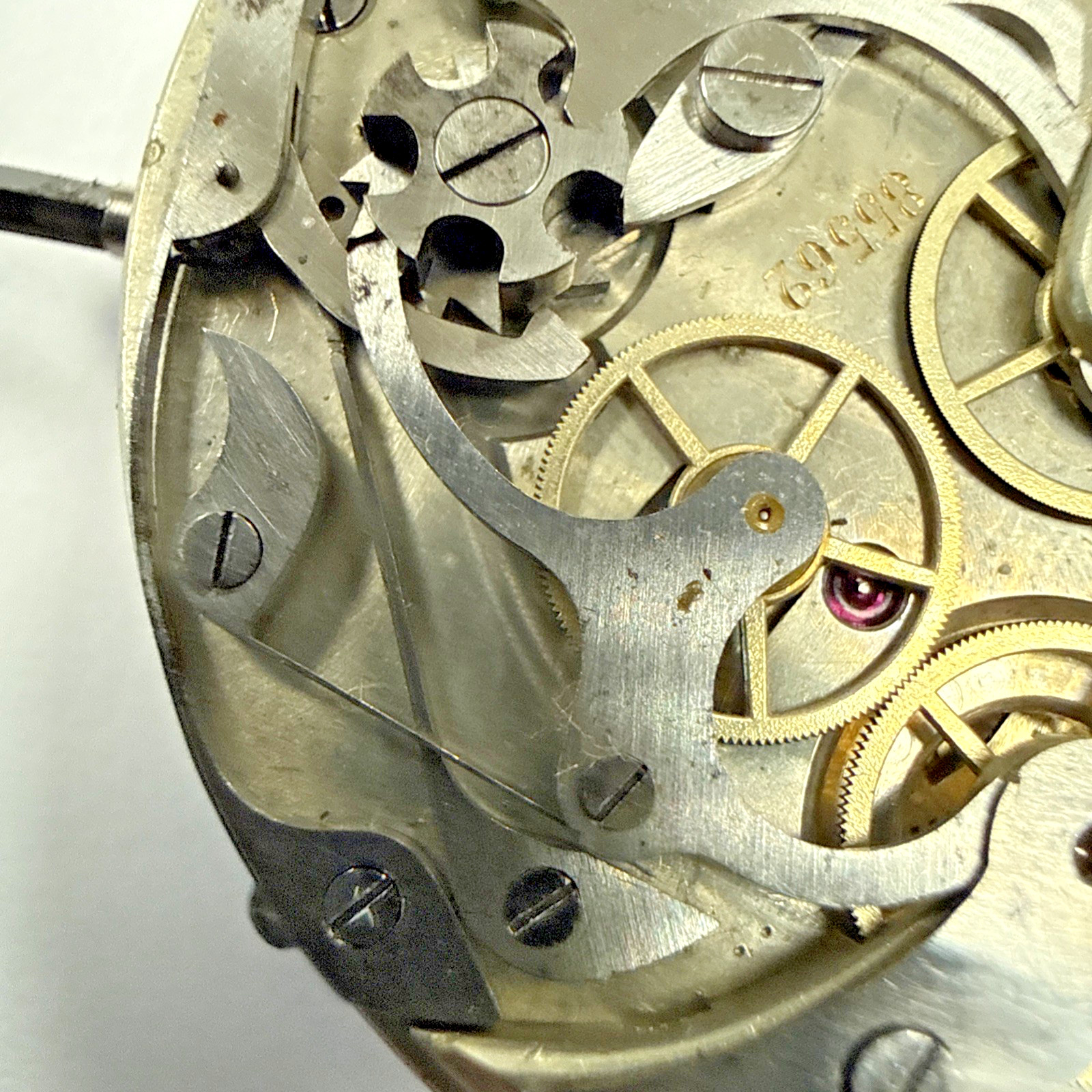Agassiz Antique 43mm Chronograph Hunter Pocket Watch Movement Swiss Made