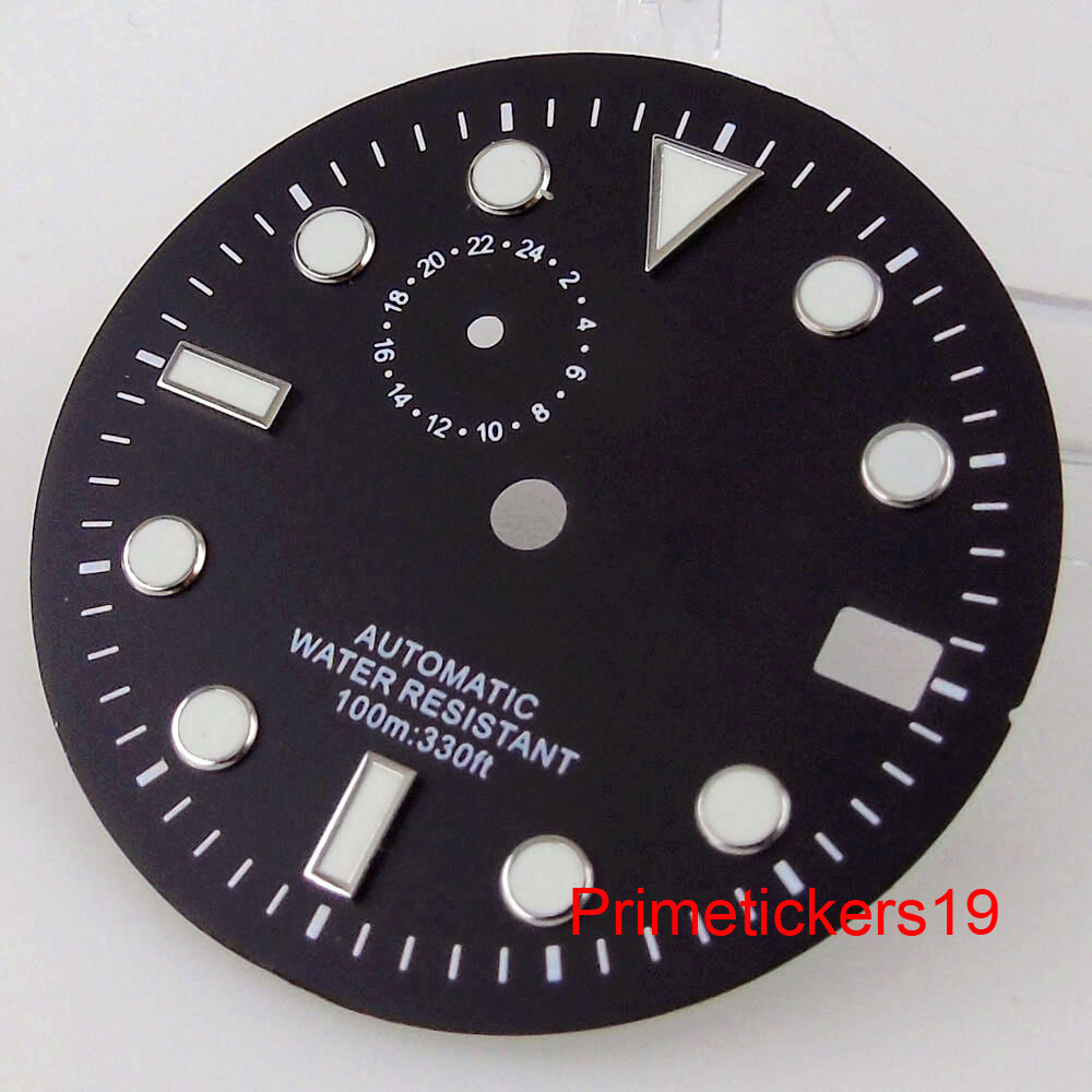 Fit NH37 Automatic Movement 29mm Luminous Watch Dial Face Date Window Spare Part