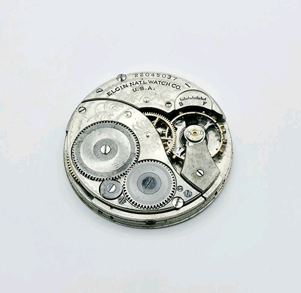 1920 Elgin Model 3 Grade 303 7J 12s Pocket Watch Movement For Repair