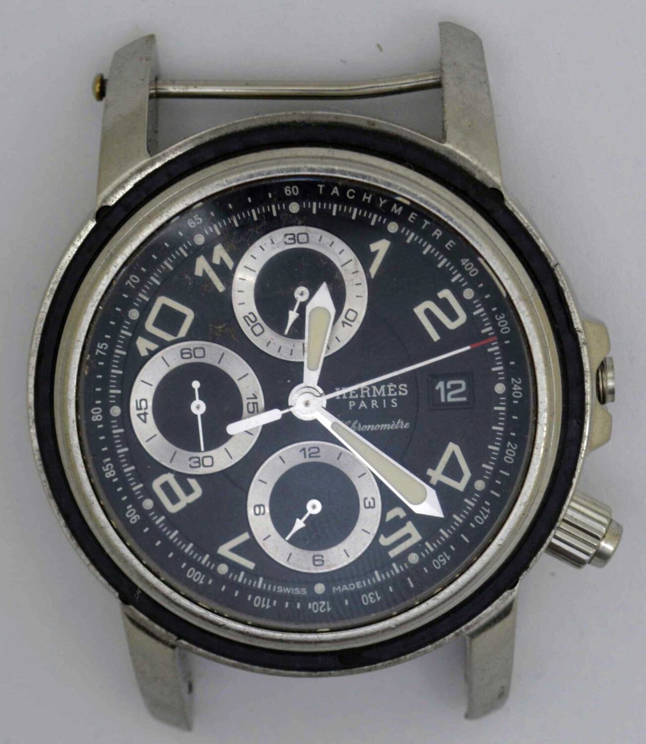 HERMES CLIPPER DIVER Steel Chronograph. Ref: CP2.910. Cal: 102527. For Repairs