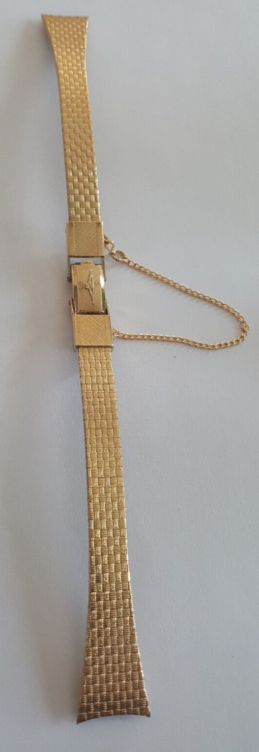 Longines Gold Plated Watch Bracelet With Safety Clasp Chain