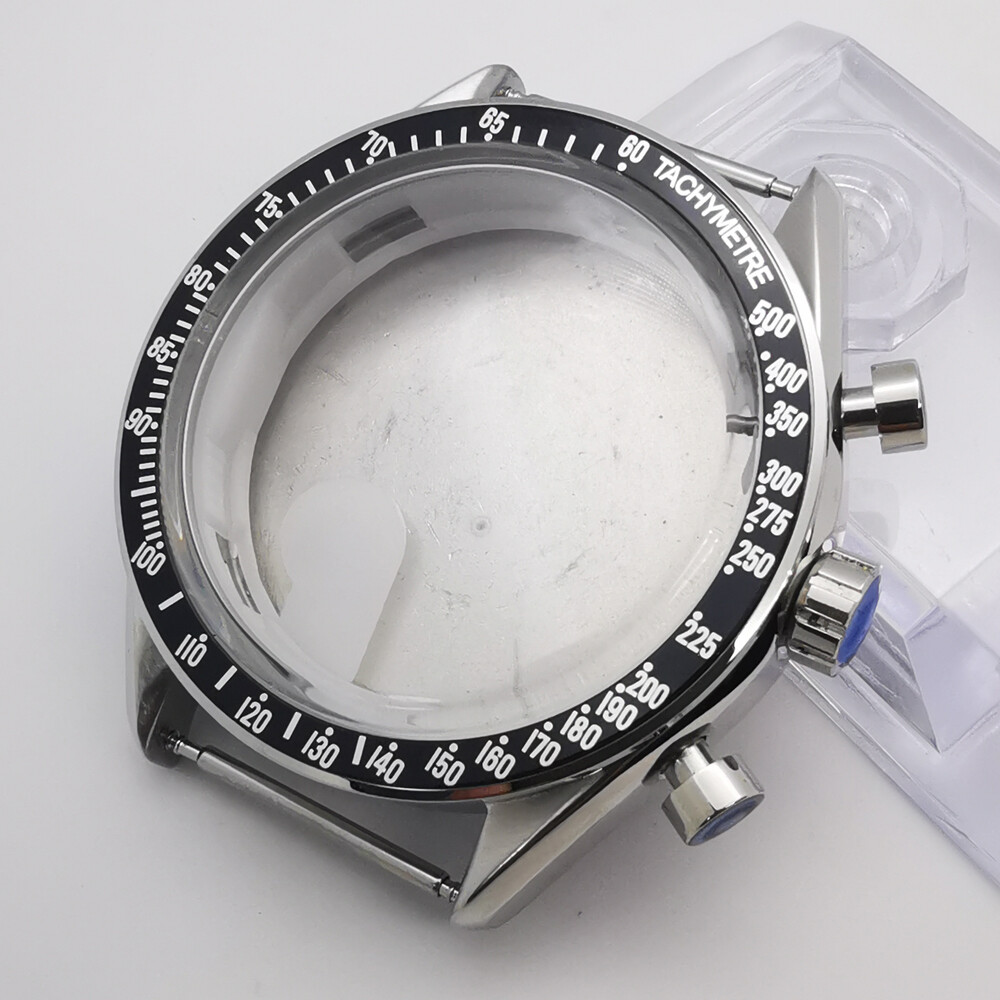 41mm Stainless Steel Watch Case Dial Hands Fit VK63 Chronograph Quartz Movement