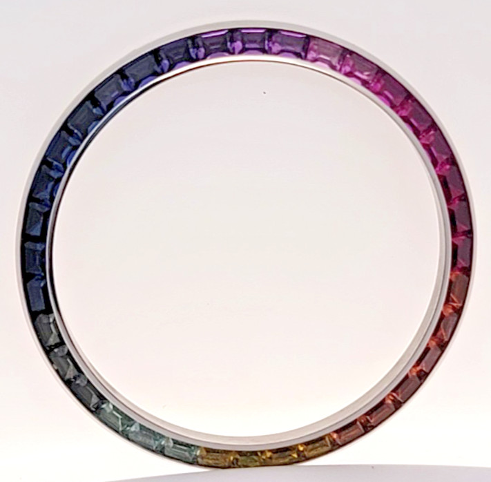 Rolex Datejust 41mm Rainbow Dial | Custom Silver Finish | Synthetic Gemstone Mar