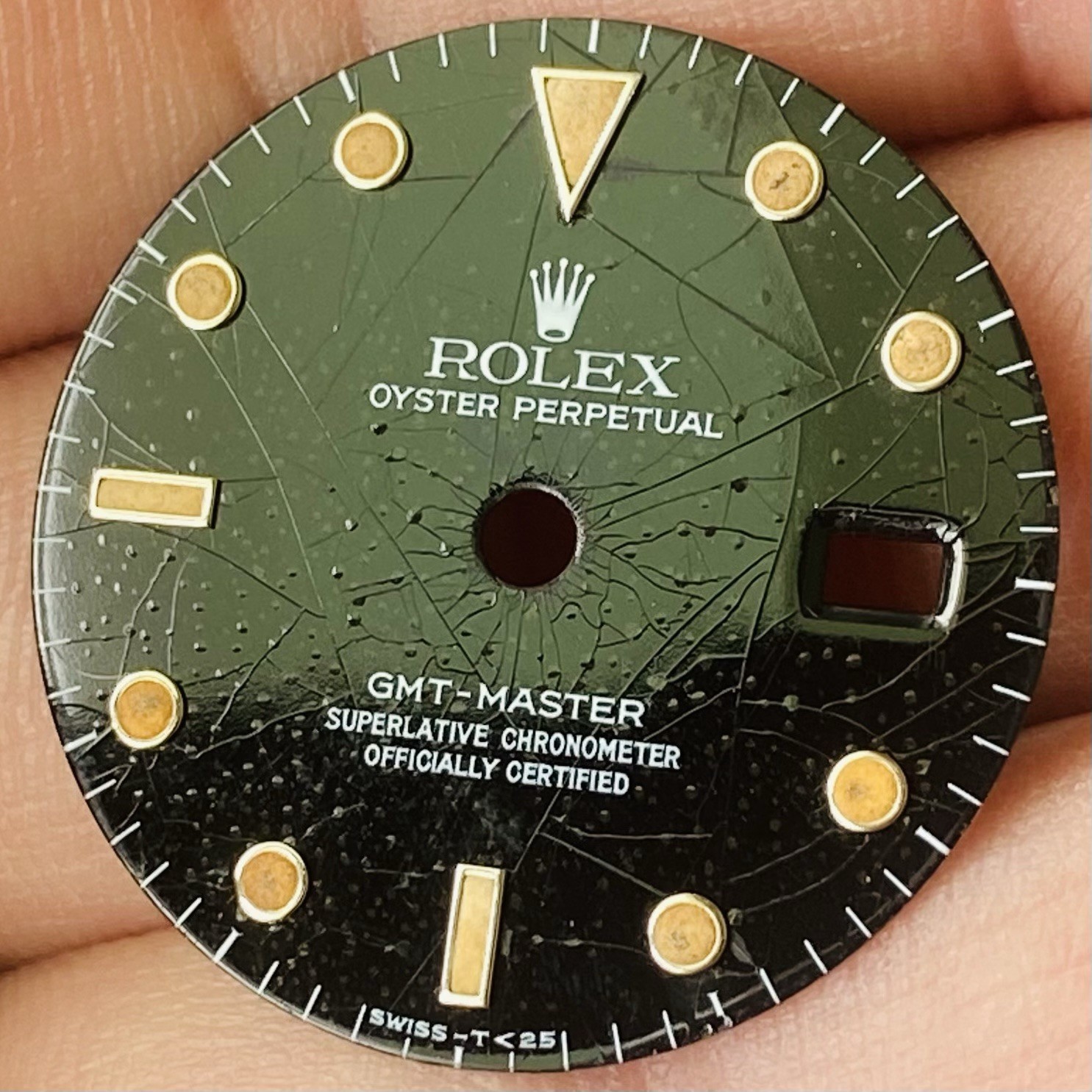 Rolex Rare Spider Transition Dial ” No Date ” For Gmt Master Model Ref 16750