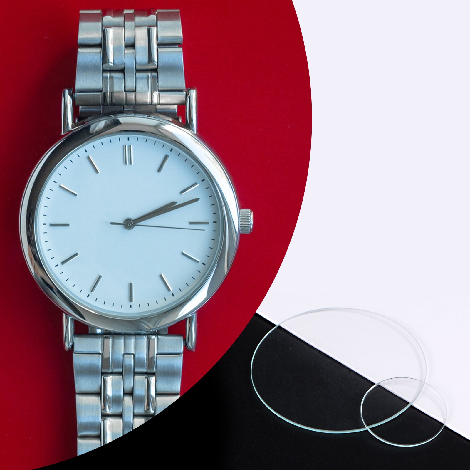 3pcs Watch Glass Crystal Lens 42mm Dia 1.1mm Thick Double Dome Watch Glass