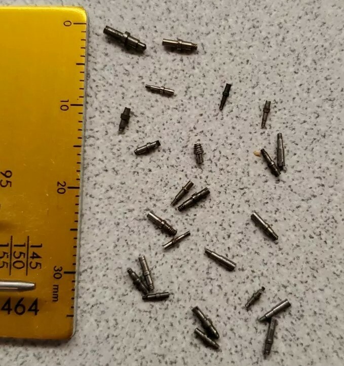 Lot Of 24 Mixed Wristwatch Setting Parts/Setting Lever Screws Detent Screws