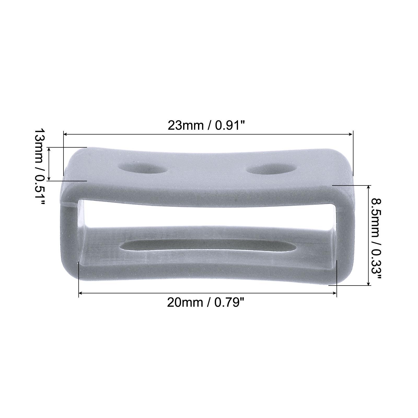 Slot strap watch, silicone rubber for 20mm width, grey 2pcs
