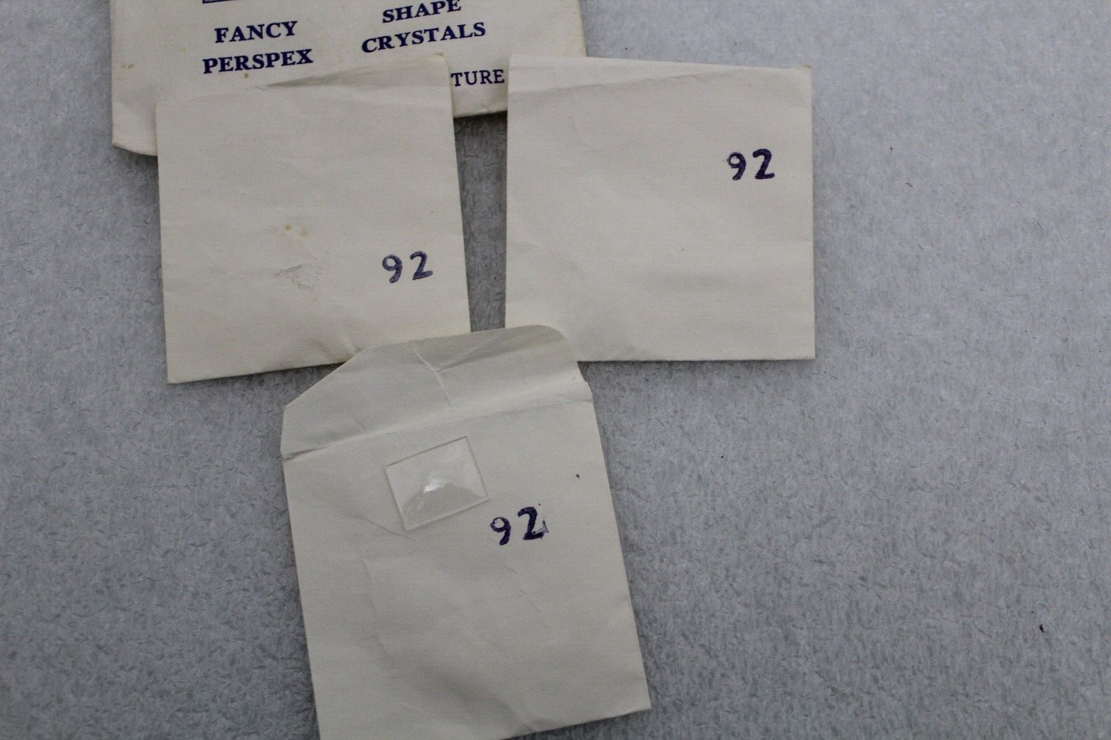 Group of Fancy Shape Perspex Watch Crystals